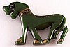 BP220 green bakelite Chinese lion pin